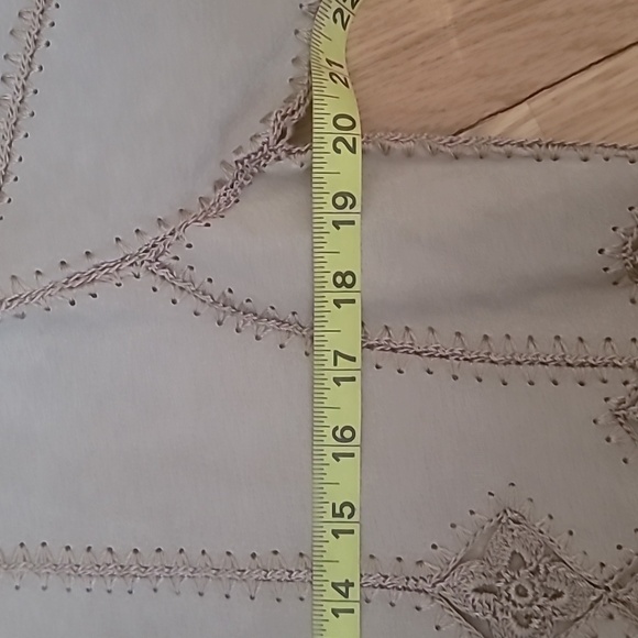 Suede crocheted panel cardigan or lightweight jacket tan beige cream - Picture 13 of 15